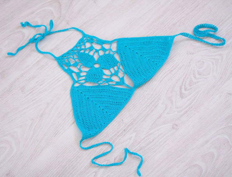 Häkel-Bikini-Badeanzug für Damen, gehäkelter Strandbadeanzug