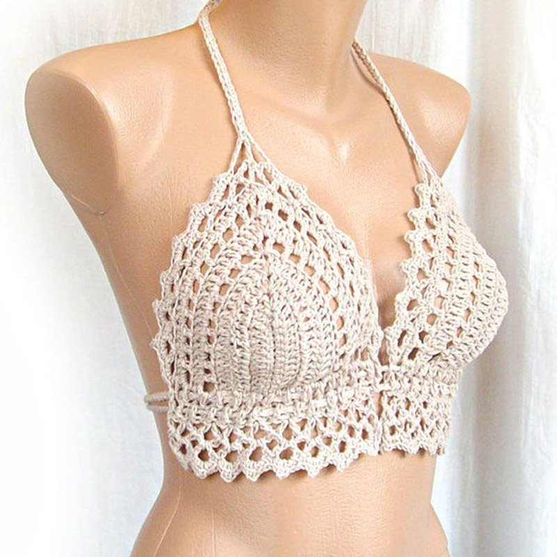 Crochet bikini tops, hot spring swimsuits, yoga crocheted bra