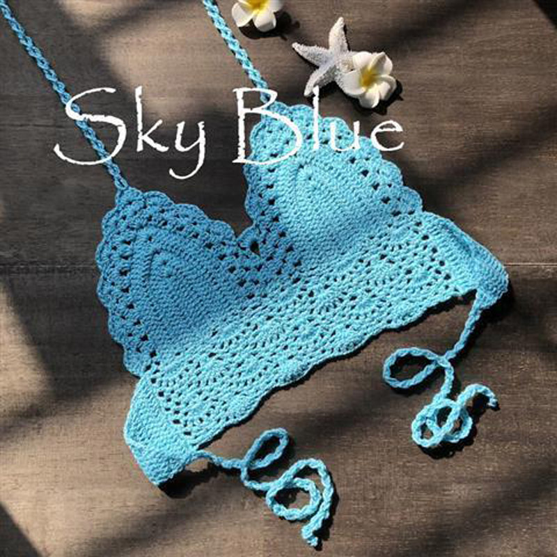 OEEA Crochet swimsuits, large chest and cup crochet bikinis for swimming pools, beach belly covering and slimming swimsuits