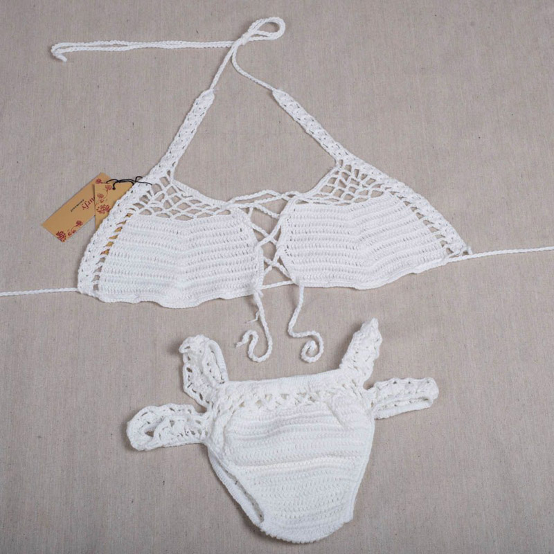 OEEA Häkel-Bikini-Set, Häkeln Strandbadeanzug, Strandurlaub Badeanzug