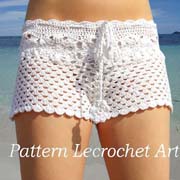 Crochet bikini boxers, vacation beach pants, women's swimwear